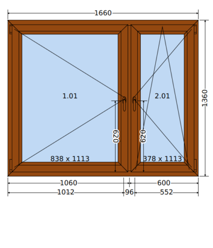 OKNO PCV SALAMANDER ZŁOTY DĄB 166 cm x  136 cm 3 szyby ciepła ramka , Termiczny Uw = 0,80 W/m²·K